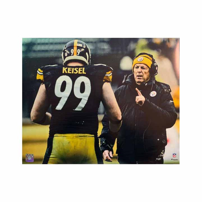 Brett Keisel and Dick Lebeau Talking Unsigned Licensed 16x20 Photo