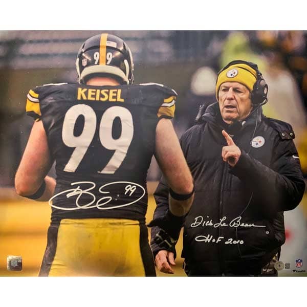 Brett Keisel and Dick Lebeau with HOF 2010 Autographed 16c20 Photo