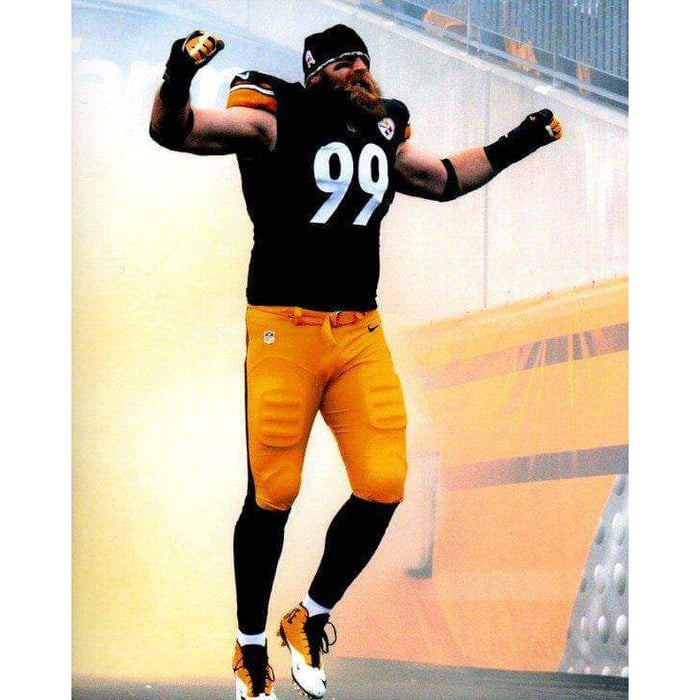 Brett Keisel Entrance Double Fists Arms Out Unsigned 8X10 Photo