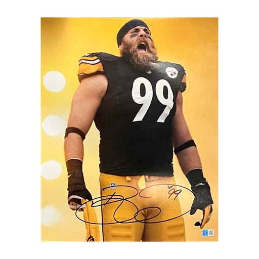 Brett Keisel Signed Screaming With Terrible 16x20 Photo