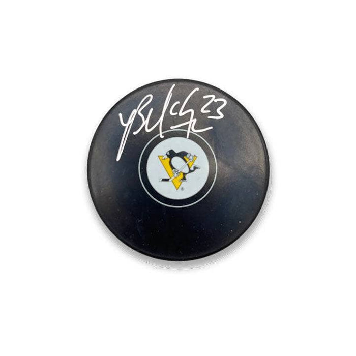 Brock McGinn Autographed Pittsburgh Penguins Logo Puck