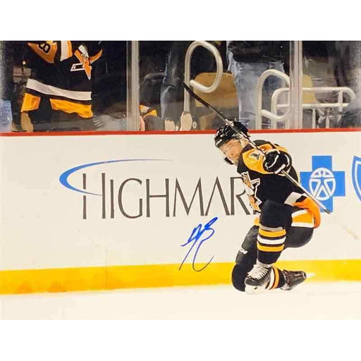 Bryan Rust Autographed Celebrating on One Knee 11x14 Photo