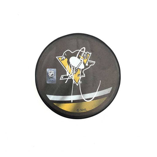 Bryan Rust Autographed Pittsburgh Penguins Official Retro Puck (Black)