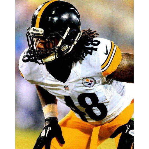 Bud Dupree Close Up In White Ready Stance Unsigned 8x10 Photo