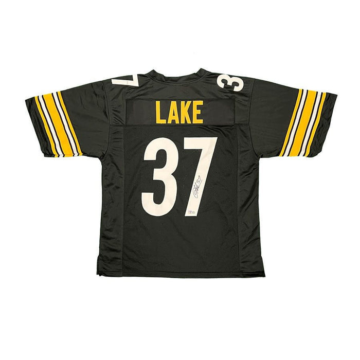 Carnell Lake Autographed Custom Black Football Jersey