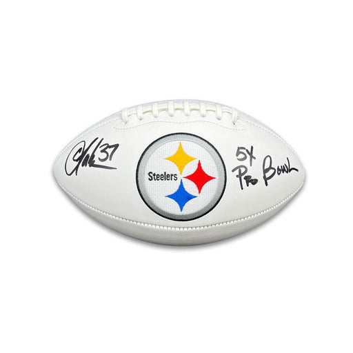 Carnell Lake Autographed Pittsburgh Steelers White Logo Football with 5X Pro Bowl