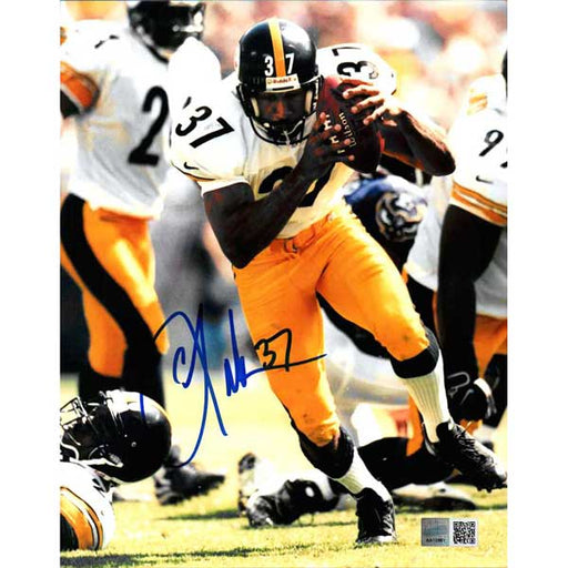 Carnell Lake Autographed with Football 8x10 Photo