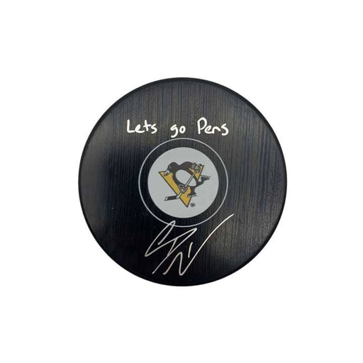 Casey DeSmith Signed Pittsburgh Penguins Official Logo Puck with Let's Go Pens