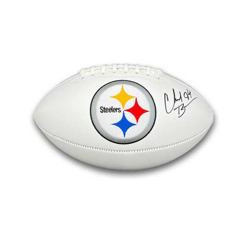 Chad Brown Signed Pittsburgh Steelers White Logo Football
