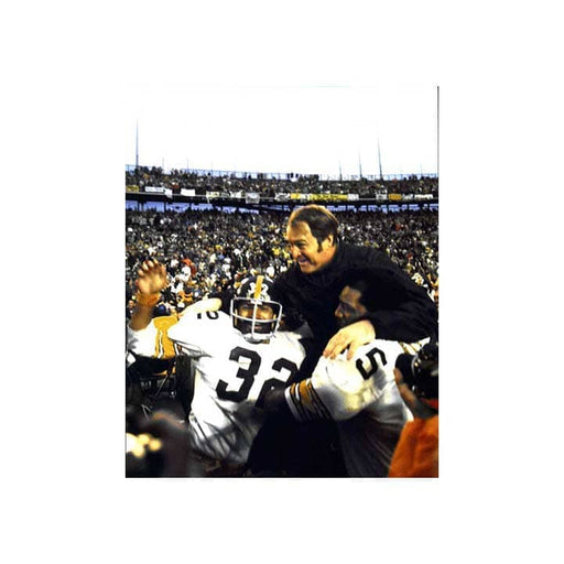 Chuck Noll, Franco Harris and Joe Greene Celebrating Unsigned 16x20 Photo