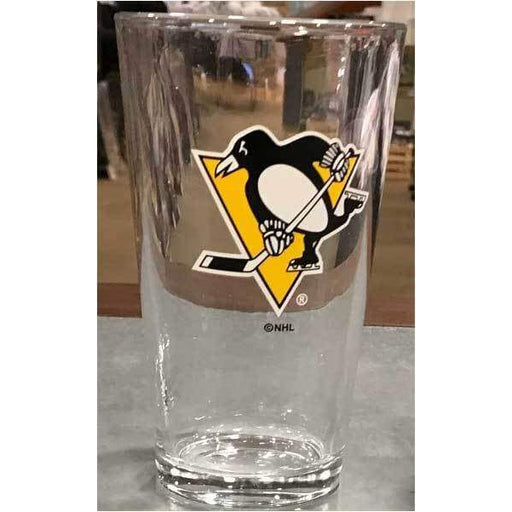 Clear Pint Glass with Colored Logo - Hockey