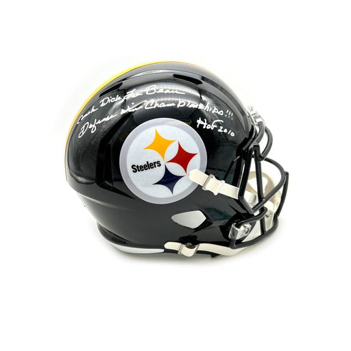 Dick Lebeau Autographed Pittsburgh Steelers Replica Speed Helmet with "HOF 2010" & "Defense Wins Championships"