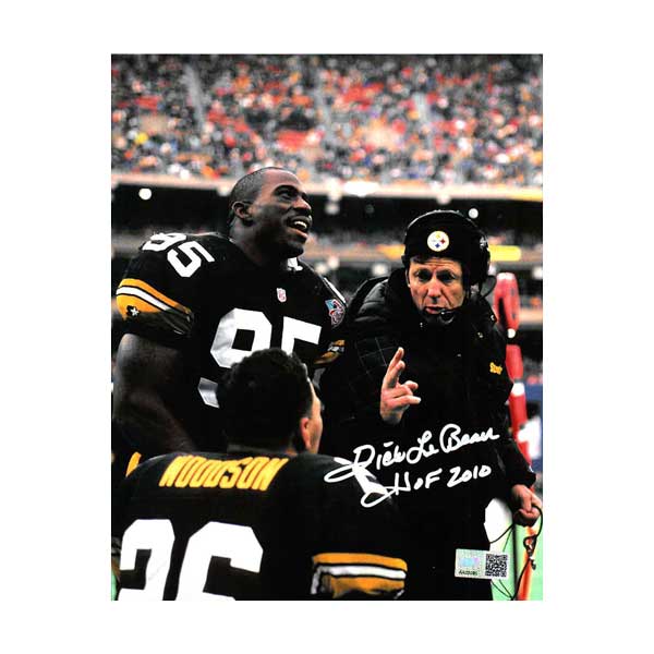 Dick Lebeau Signed Coaching Woodson / Lloyd 8x10 Photo with "HOF 2010"