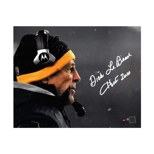 Dick Lebeau Signed Snow 11x14 Photo with "HOF 2010"