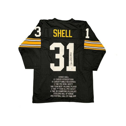 : Donnie Shell SIGNED Steelers F/S Helmet + 4 x SB