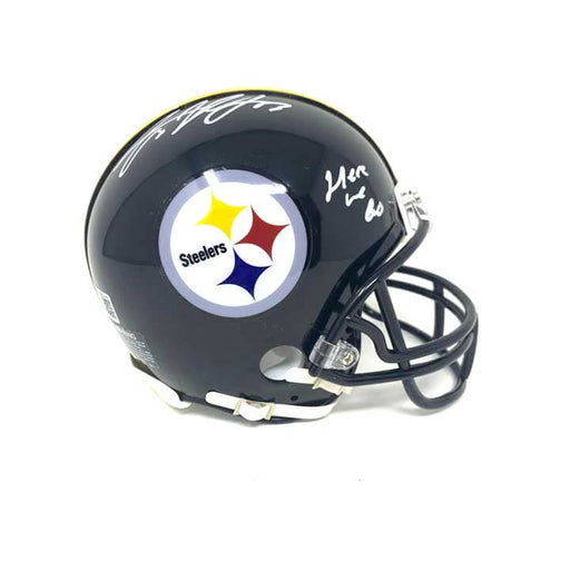 Dwayne Haskins Signed Pittsburgh Steelers Black Mini Helmet with Here We Go