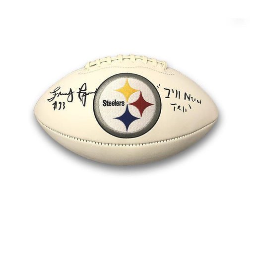Frenchy Fuqua Autographed Pittsburgh Steelers White Logo Football with "I'll Never Tell"