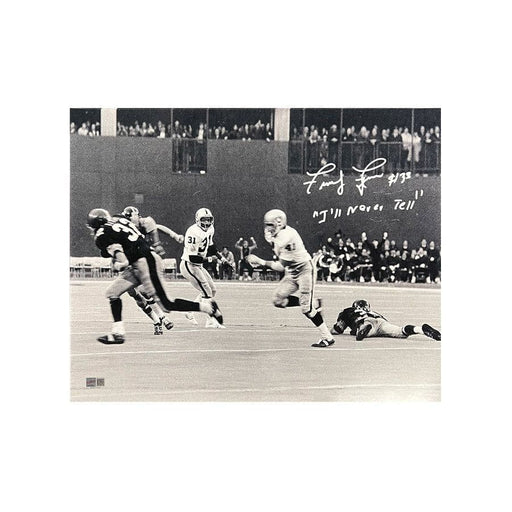 Frenchy Fuqua Signed Immaculate Reception 16X20 Black And White Photo With I'll Never Tell