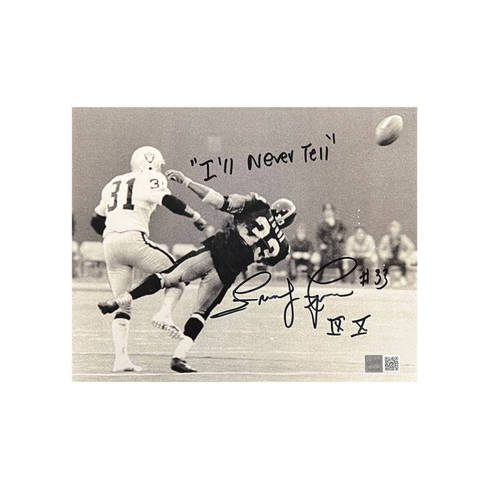 Frenchy Fuqua Signed Immaculate Reception Back View 8X10 Photo With "I'll Never Tell" and "IX, X"