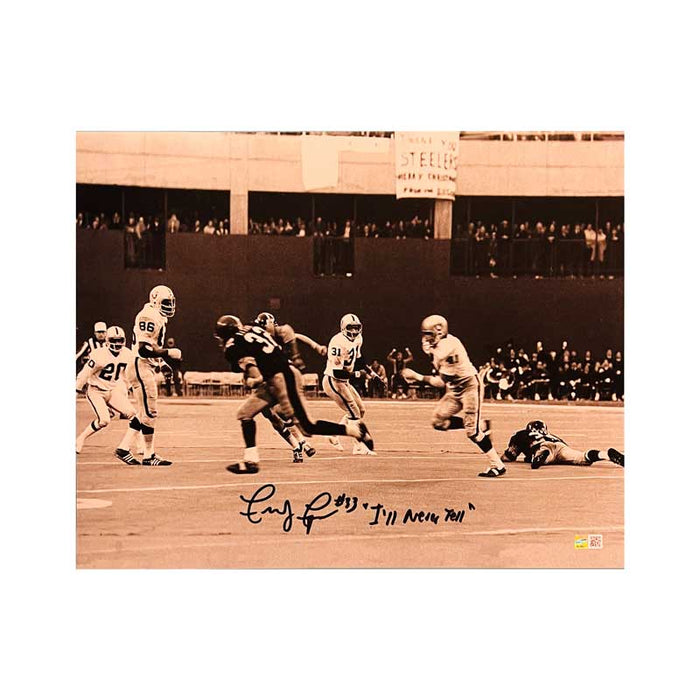 Frenchy Fuqua Signed Immaculate Reception Side View 16x20 Photo with "I'll Never Tell"