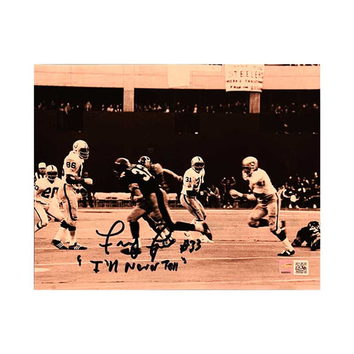 Frenchy Fuqua Signed Immaculate Reception Side View 8x10 Photo with "I'll Never Tell"