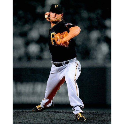 Gerrit Cole Pitching Full Length In Black Jers. Spotlight Unsigned 8x10 Photo