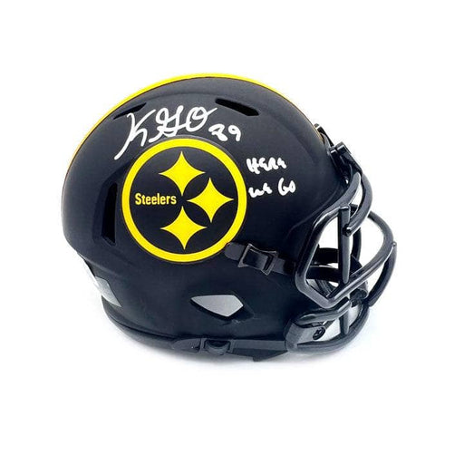Gunner Olszewski Signed Pittsburgh Steelers Eclipse Mini Helmet with Here We Go