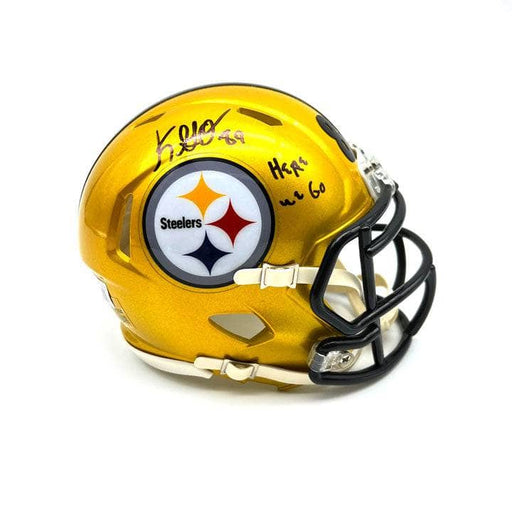 Gunner Olszewski Signed Pittsburgh Steelers Flash Mini Helmet with Here We Go