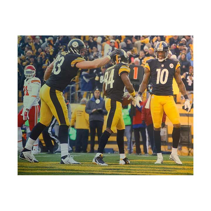 Heath Miller, Antonio Brown and Martavis Bryant Celebration Unsigned 16x20  Photo