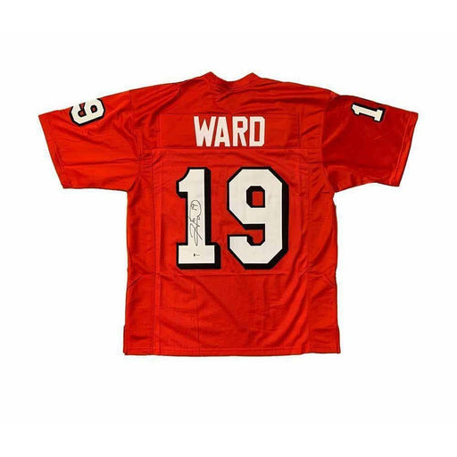 Hines Ward Autographed Custom Red College Jersey