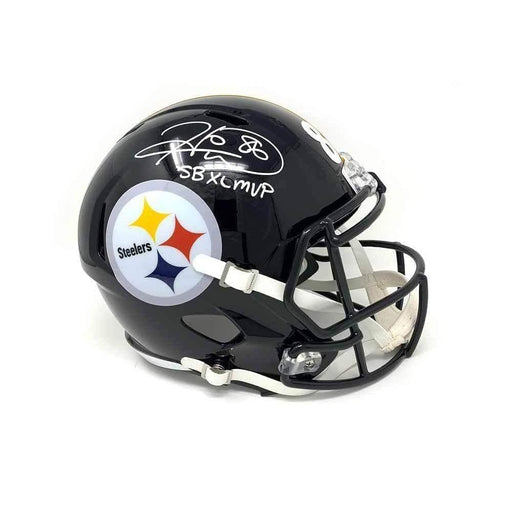 Hines Ward Autographed Pittsburgh Steelers Black Speed Replica Helmet With SB XL MVP