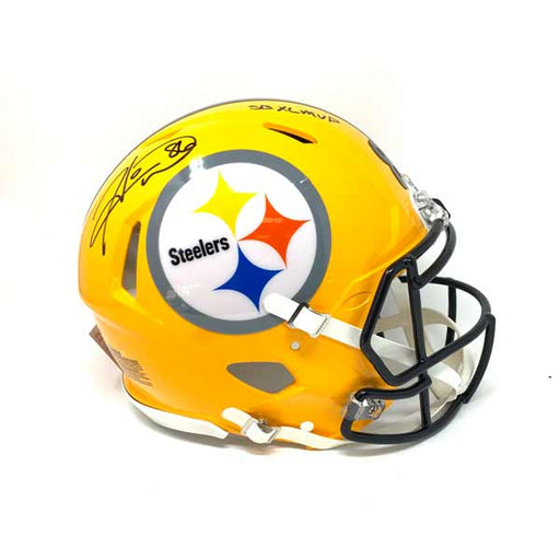 Hines Ward Autographed Steelers Replica 75th Anniversary Speed Helmet with SB XL MVP