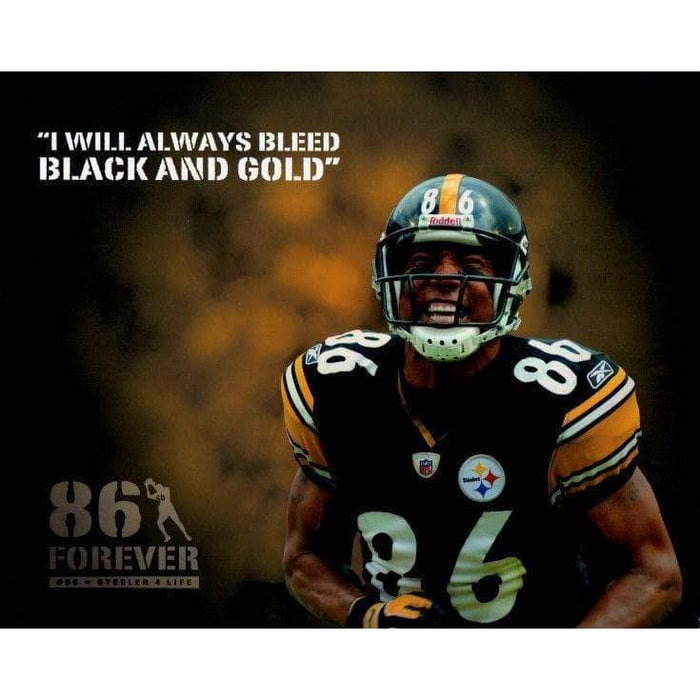 Hines Ward Custom "I Will Always Bleed Black And Gold" Unsigned 16x20 Photo