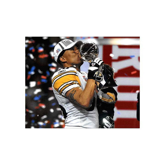 Hines Ward and Jerome Bettis Holding Trophy Unsigned 16x20 Photo