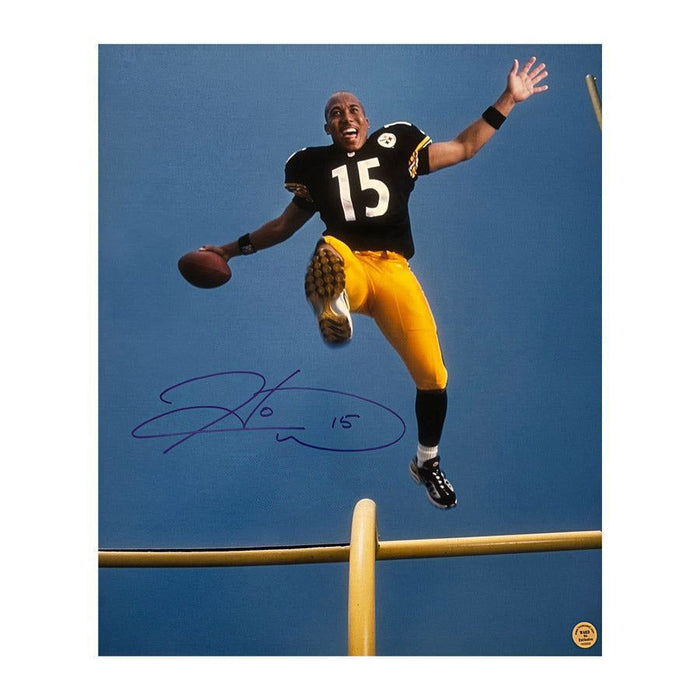 Hines Ward Signed Rookie Photo Leaping Over Goalpost 16x20 Photo