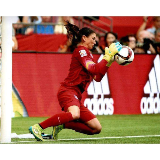 Hope Solo Stopping Ball In Red Unsigned 8X10 Photo