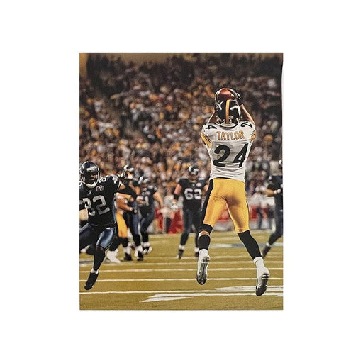 Ike Taylor SB XL Interception Unsigned 16X20 Color Photo