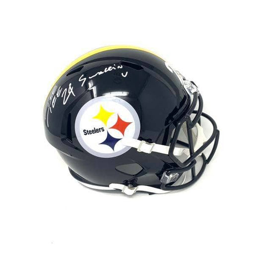 Ike Taylor Signed Pittsburgh Steelers Full Size Replica Speed Helmet with Swaggin U