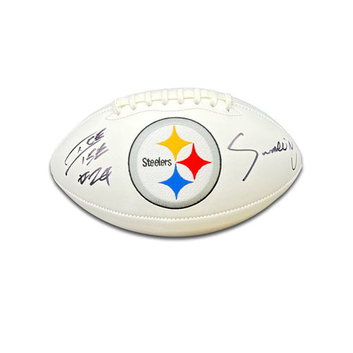 Ike Taylor Signed Pittsburgh Steelers White Logo Football with "Swaggin U"