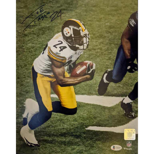 Ike Taylor Signed Running With Football Super Bowl Xl 11X14 Photo