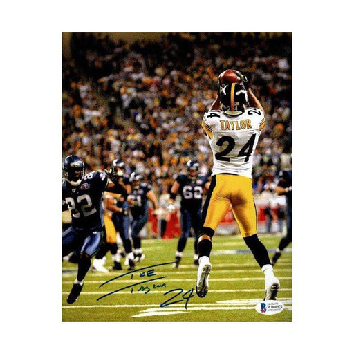 Ike Taylor Signed Super Bowl Xl Interception 8X10 Photo