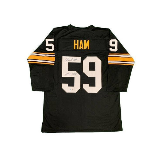 Jack Ham Autographed Black Custom 3/4 Sleeve Jersey Inscribed 'Hof 88'