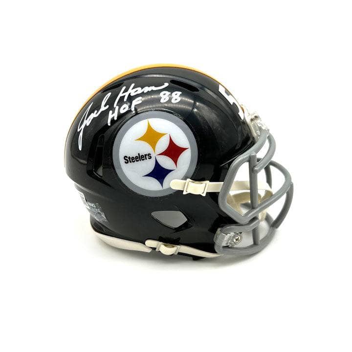 Jack Ham Signed Pittsburgh Steelers Black Throwback Speed Mini Helmet HOF 88'