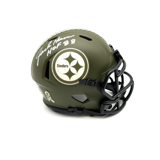 Jack Ham Autographed Pittsburgh Steelers Salute to Service Mini Helmet with HOF 88