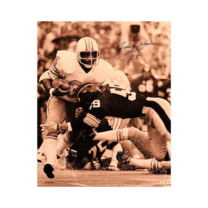Jack Ham Signed Tackling Earl Campbell 16x20 Photo with HOF 88 Inscription