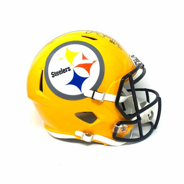 Jack Lambert Autographed 75th Anniversary Replica Full-Size Speed Helmet With 'Hof 90'