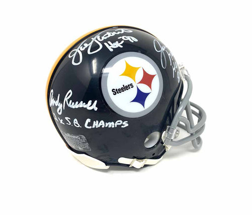 Rocky Bleier Signed Steelers Speed Mini Helmet Inscribed 4x SB Champs  (Beckett)