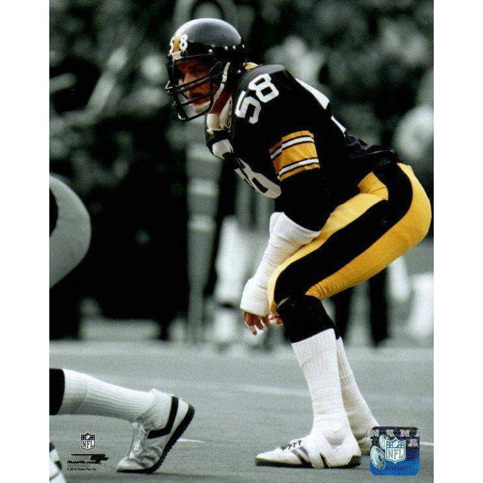 Jack Lambert Spotlight Ready Position (Side View) Unsigned Licensed 8X10 Photo