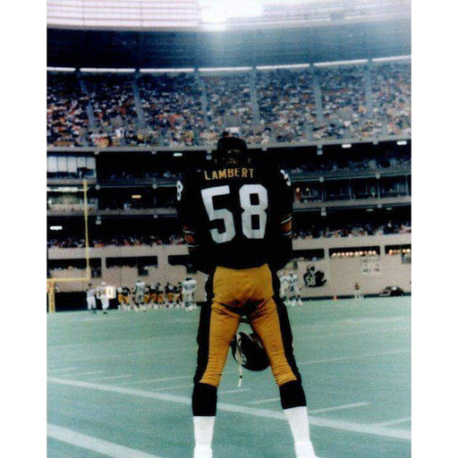 Jack Lambert Standing On Sidelines With Baseball Cap Unsigned 8X10 Photo