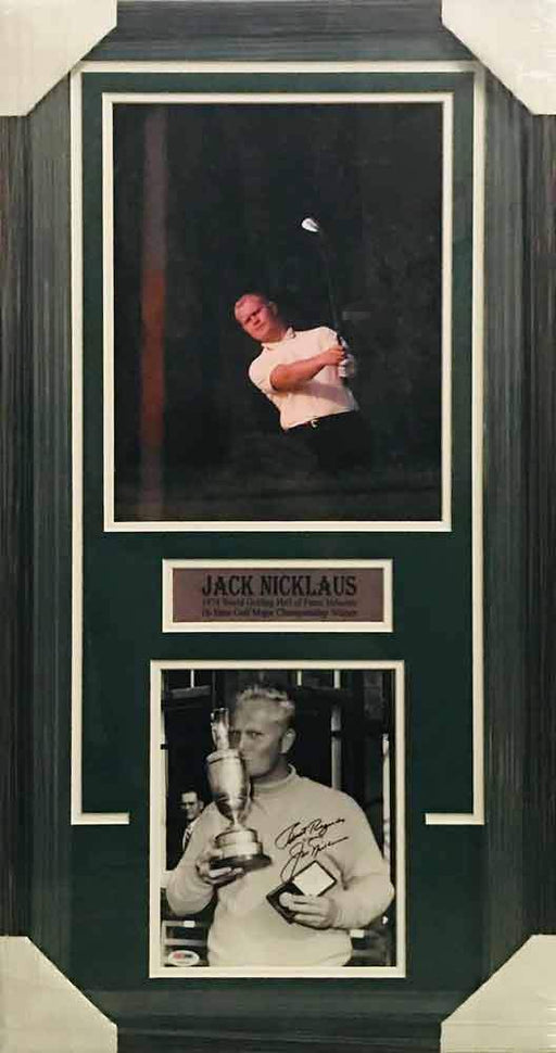 Jack Nicklaus Signed Kissing Claret Jug 8x10 with 11x14 - Professionally Framed